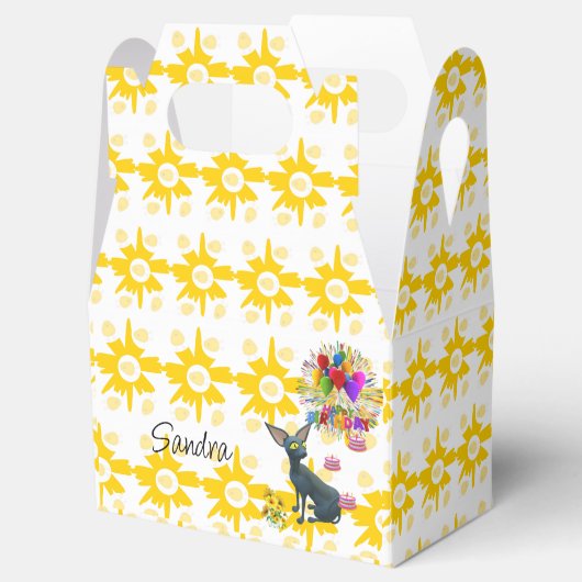 Ballotins Ballotin Gable Chat d'anniversaire jaune et blanc (Ouvert)