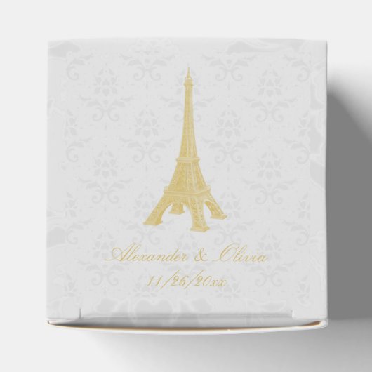 Ballotins Ballotin Gold Eiffel Tower Mariage damassé (Haut)