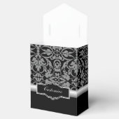 Ballotins Ballotin personnalisable en argent et noir en dama (Ouvert)