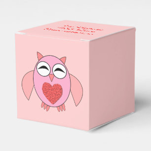 Ballotins Ballotin personnalisé de la chouette de coeur ros