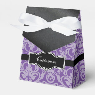 Ballotins Ballotin personnalisé pourpre et noir Damas