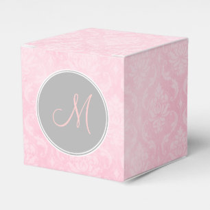 Ballotins Ballotin rose Damask gris monogramme