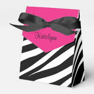 Ballotins Ballotin rose et noir de monogramme de zèbre