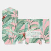 Ballotins Banane rose tropicale Palm Feuille Mariage Favoris (Déplié)