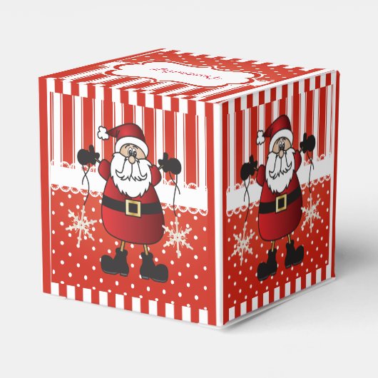 Ballotins Bandes de bonbons rouges et blancs et Père Noël (Arrière)