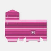 Ballotins Bandes de monogramme fuchsia (Déplié)