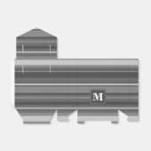 Ballotins Bandes gris monogramme (Déplié)