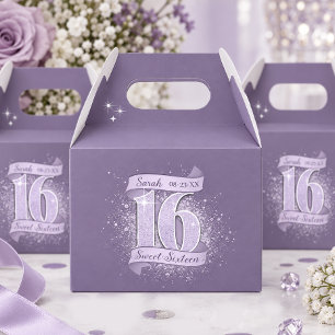 Ballotins Bannière Ruban Sweet 16 Violet Foncé ID1333