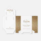 Ballotins Baptême blanc d'or simple Merci (Déplié)