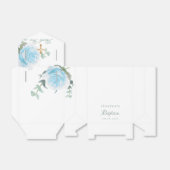 Ballotins Baptême bleu fleuri eucalyptus garçon merci (Déplié)
