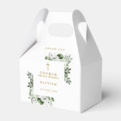 Ballotins Baptême botanique moderne vert olive (Verso)