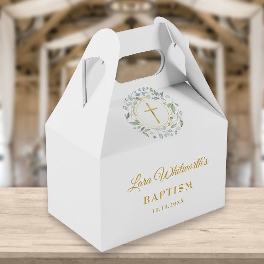 Ballotins Baptême Couronne de laurier dorée écriture