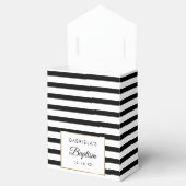 Ballotins Baptême Croix Dorée Rayure Noire (Ouvert)