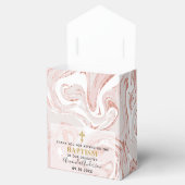 Ballotins Baptême de bébé personnalisé Rose de marbre d'or B (Ouvert)