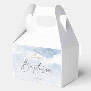 Ballotins Baptême de garçon à l'aquarelle bleue