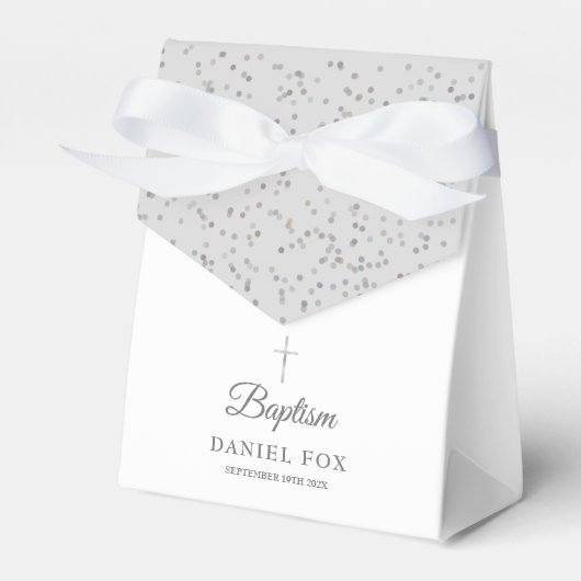 Ballotins Baptême Élégant Silver Stardust (Verso)