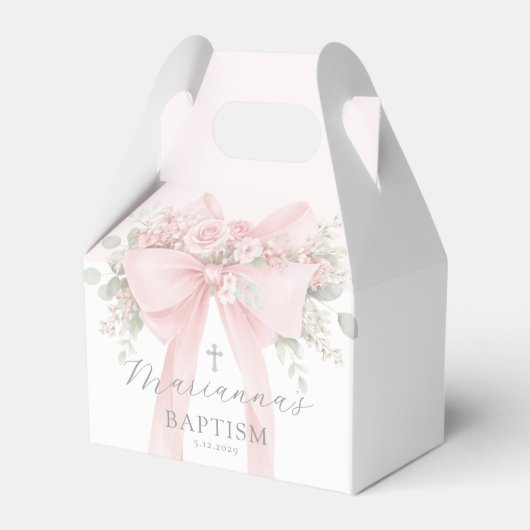Ballotins Baptême Fille Floral Blush Rose Arc (Verso)