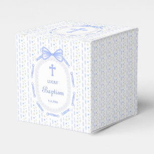 Ballotins Baptême floral à ruban bleu Bow
