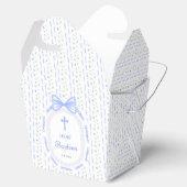 Ballotins Baptême Floral De Bow Bleu Sortir (Ouvert)