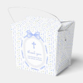 Ballotins Baptême Floral De Bow Bleu Sortir (Arrière)