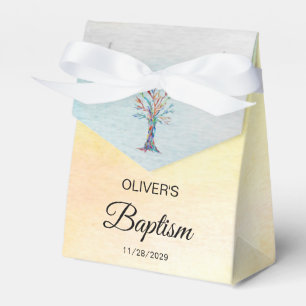 Ballotins Baptême personnalisé Christening Family Tree Favor