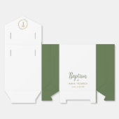 Ballotins Baptême Verdure Feuillage Wreath Gold croix person (Déplié)