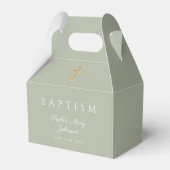 Ballotins Baptême vert Croix Sage Religieux (Arrière)