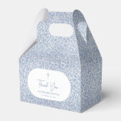 Ballotins Baptism Blue White Pattern Script Boy Christening  (Arrière)