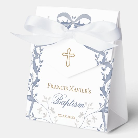 Ballotins Baptism elegant blue bow (Recto)