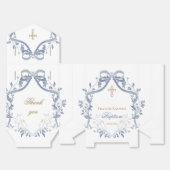 Ballotins Baptism elegant blue bow (Déplié)