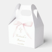 Ballotins Baptism pink bow baby girl  (Verso)