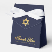 Ballotins Bar Mitzvah Navy Blue Faux Gold Star Merci (Verso)