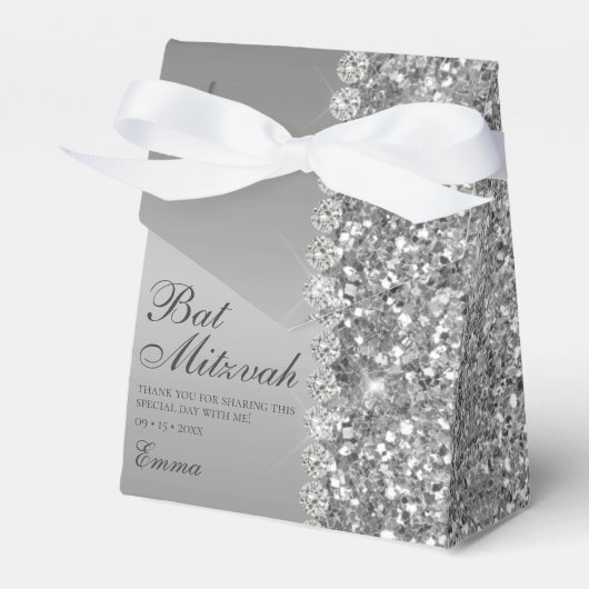 Ballotins Bar Mitzvah pailletée argentée (Verso)