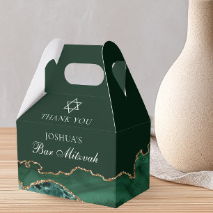 Ballotins Bar Mitzvah personnalisé de la barre d'or vert fon