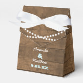 Ballotins Barnwood Lights Aqua Wedding Favor Box (Verso)