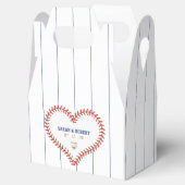 Ballotins Baseball Softball Sport Heart Pinstripe Mariage (Ouvert)