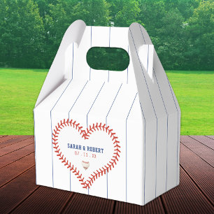Ballotins Baseball Softball Sport Heart Pinstripe Mariage