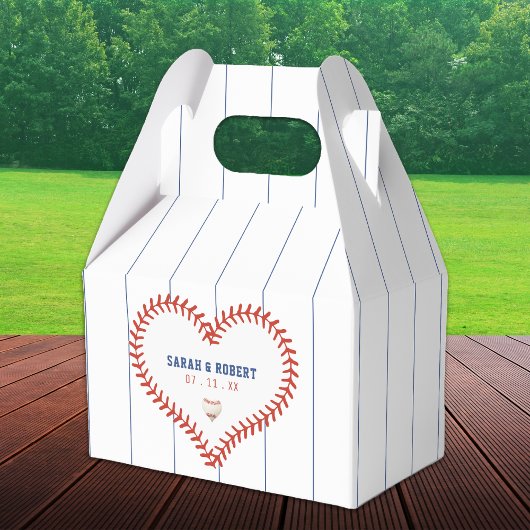 Ballotins Baseball Softball Sport Heart Pinstripe Mariage