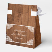 Ballotins Bat mitzvah de bar en dentelle rustique et blanc (Arrière)