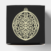 Ballotins Bauble orné noir et or Joyeux Noël (Haut)