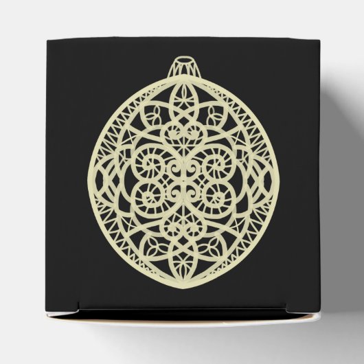 Ballotins Bauble orné noir et or Joyeux Noël (Haut)