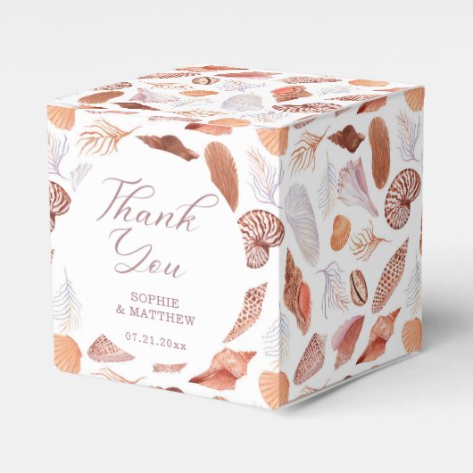 Ballotins Beach Seashells Aquarelle Côte Chic Mariage (Verso)