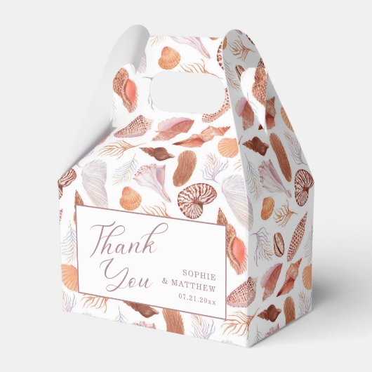 Ballotins Beach Seashells Aquarelle Côte Chic Mariage (Verso)