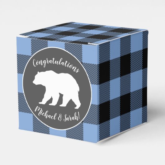 Ballotins Bear Baby shower Garçon bleu (Verso)
