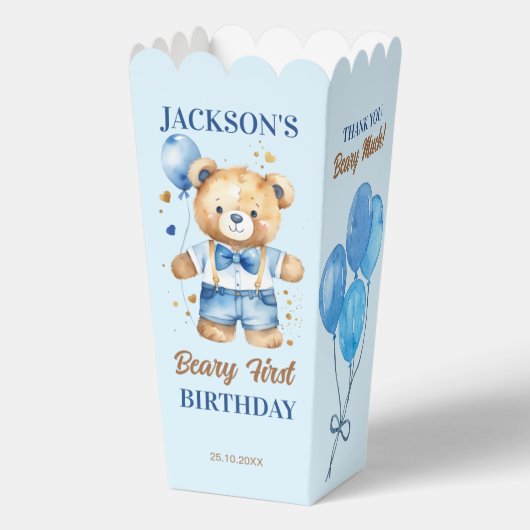 Ballotins Beary première anniversaire faveur ours en peluche (Verso)