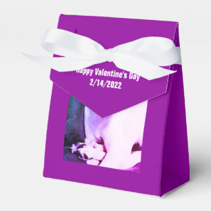 Ballotins Beau Chien blanc Saint Valentin Amateurs de violet