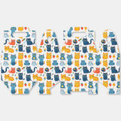 Ballotins Beaux chats kawaii, jouer avec des jouets blanc ba (Déplié)