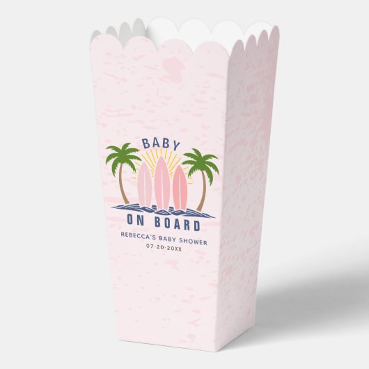 Ballotins Bébé à bord surf splash rose bébé douche (Recto)