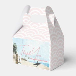 Ballotins Bébé à bord Surfboard Plage Rose Baby Shower