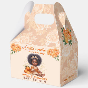 Ballotins Bébé afro-américaine Fille Orange Floral Vintage